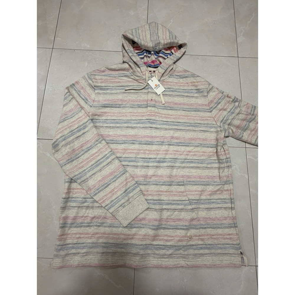 NEW Marine Layer Portola Beach Hoodie Mens XL Multi Stripe Summer 2024